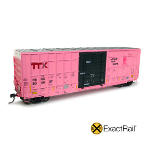 HO Scale: Trinity 6275 Boxcar - TTX/FBOX On Track for the Cure Notes