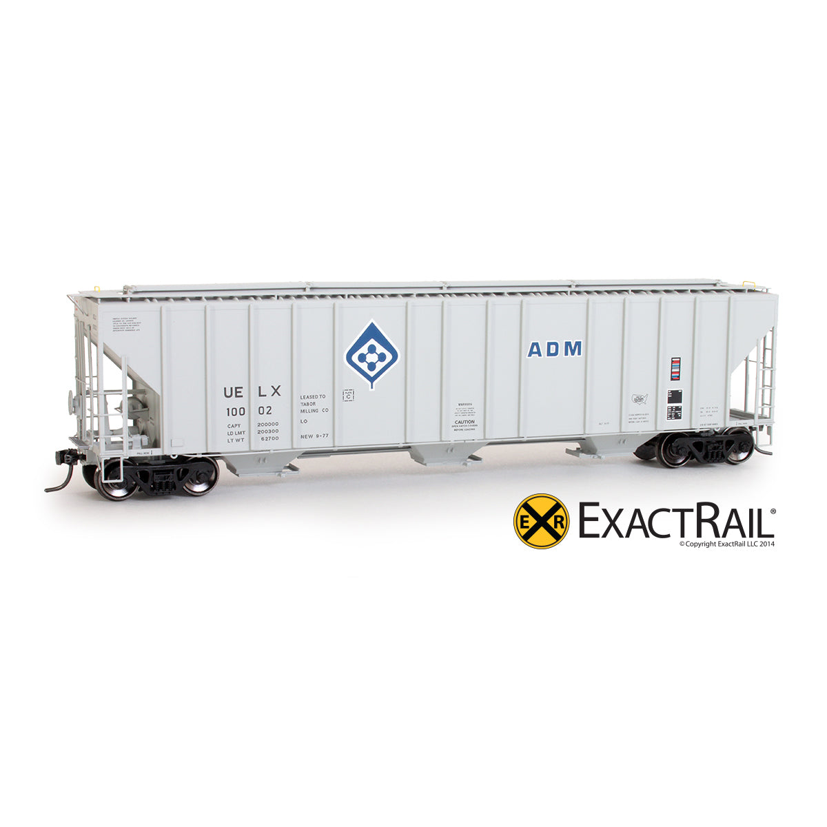 HO Scale: Evans 4780 Covered Hopper - ADM (Grey)
