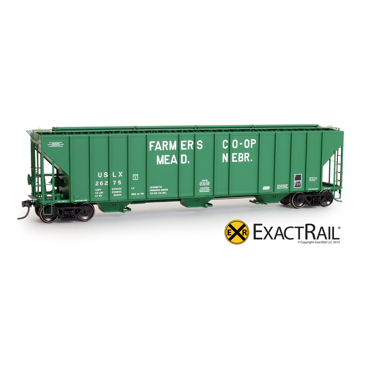 HO Scale: Evans 4780 Covered Hopper - Mead Neb/USLX