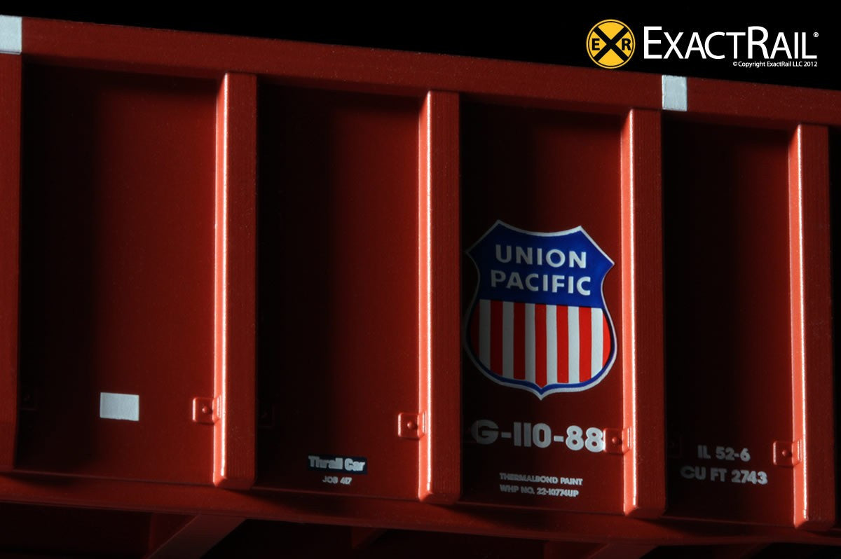 X - Thrall 2743 Gondola : UP - ExactRail Model Trains - 4