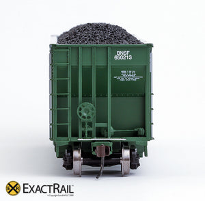 X - Johnstown America AutoFlood II Coal Hopper : BNSF (Green) (4-pack) - ExactRail Model Trains - 10