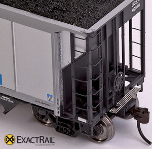 X - Johnstown America AutoFlood II Coal Hopper : UCEX (4-pack) - ExactRail Model Trains - 7