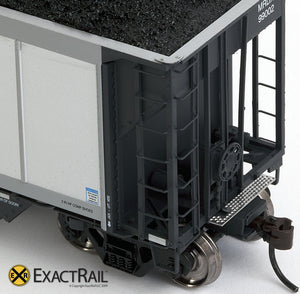 X - Johnstown America AutoFlood II Coal Hopper : MRDX (4-pack) - ExactRail Model Trains - 3