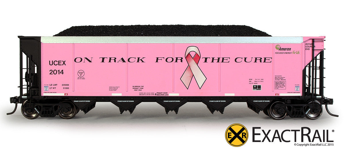 Johnstown America AutoFlood II Coal Hopper : UCEX - 'On Track for the Cure.' - ExactRail Model Trains - 2