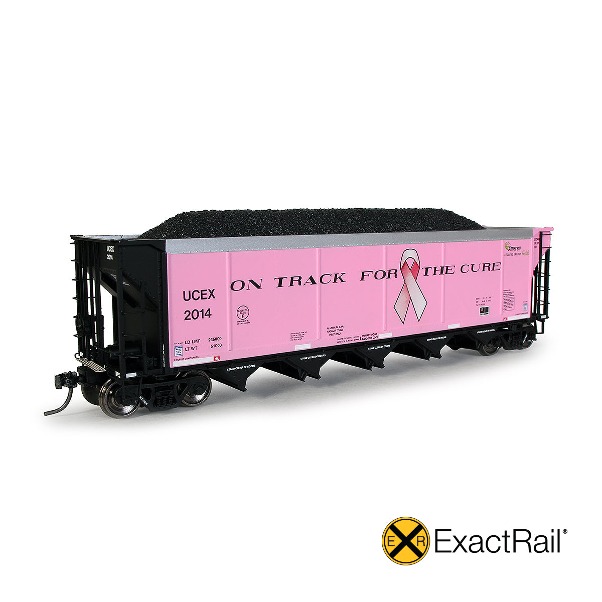 HO Scale: Johnstown America AutoFlood II Hopper - UCEX - 'On Track for the Cure.'