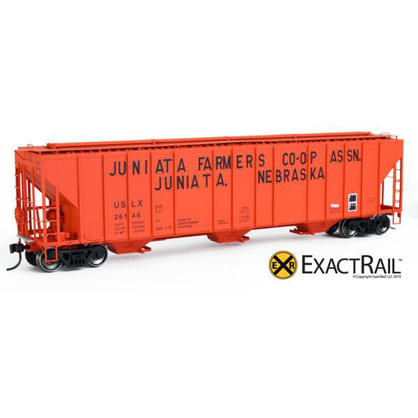 HO Scale: Evans 4780 Covered Hopper - Juniata Farmers CO-OP
