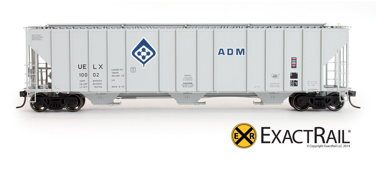 Evans 4780 Covered Hopper : ADM (Grey) - ExactRail Model Trains - 2