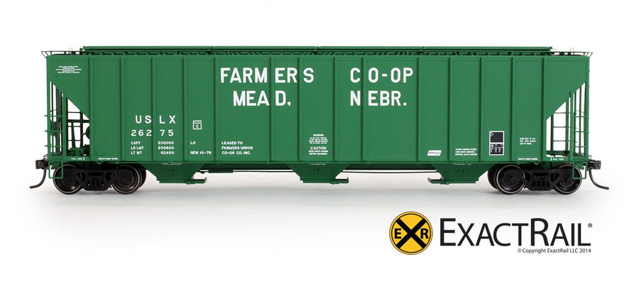 HO Scale: Evans 4780 Covered Hopper - Mead Neb/USLX