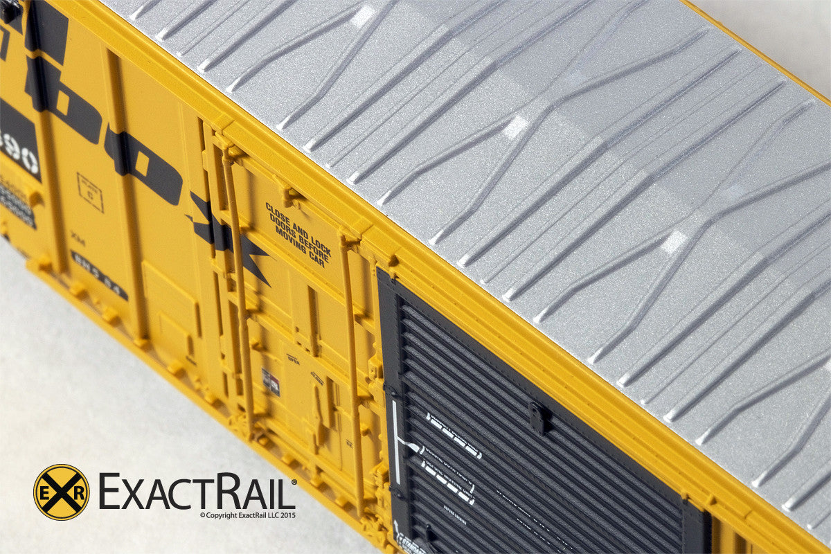 FMC 5277 "Combo Door" Boxcar : CN : 1984 CNA Patch with 9 Panel Roof - ExactRail Model Trains - 4