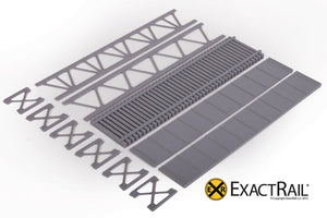 HO Scale: 50' Deck Plate Girder Bridge : Undecorated Kits - ExactRail Model Trains - 2