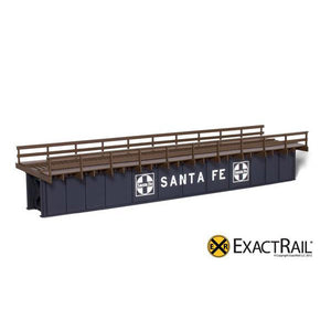 HO Scale: 72' Deck Plate Girder Bridge, Wood Handrails - ATSF