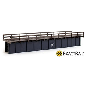 HO Scale: 72' Deck Plate Girder Bridge: Wood Handrails - PRR