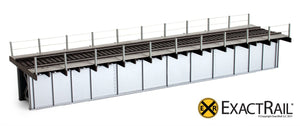 72' Deck Plate Girder Bridge, Cable Handrails - Black, Silver, Green - ExactRail Model Trains - 2