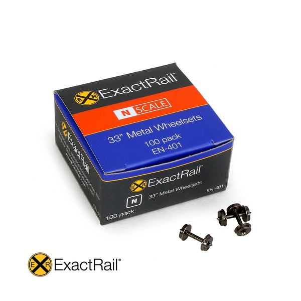 N Scale Metal Wheel Sets 33" 100 Pack ExactRail Model Trains