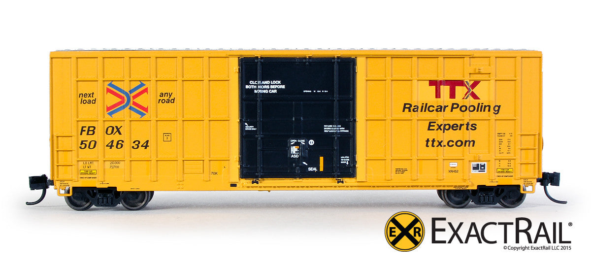 N - Trinity 6275 Plug Door Boxcar - FBOX #504634 'Forward Thinking' Repaint - ExactRail Model Trains - 2