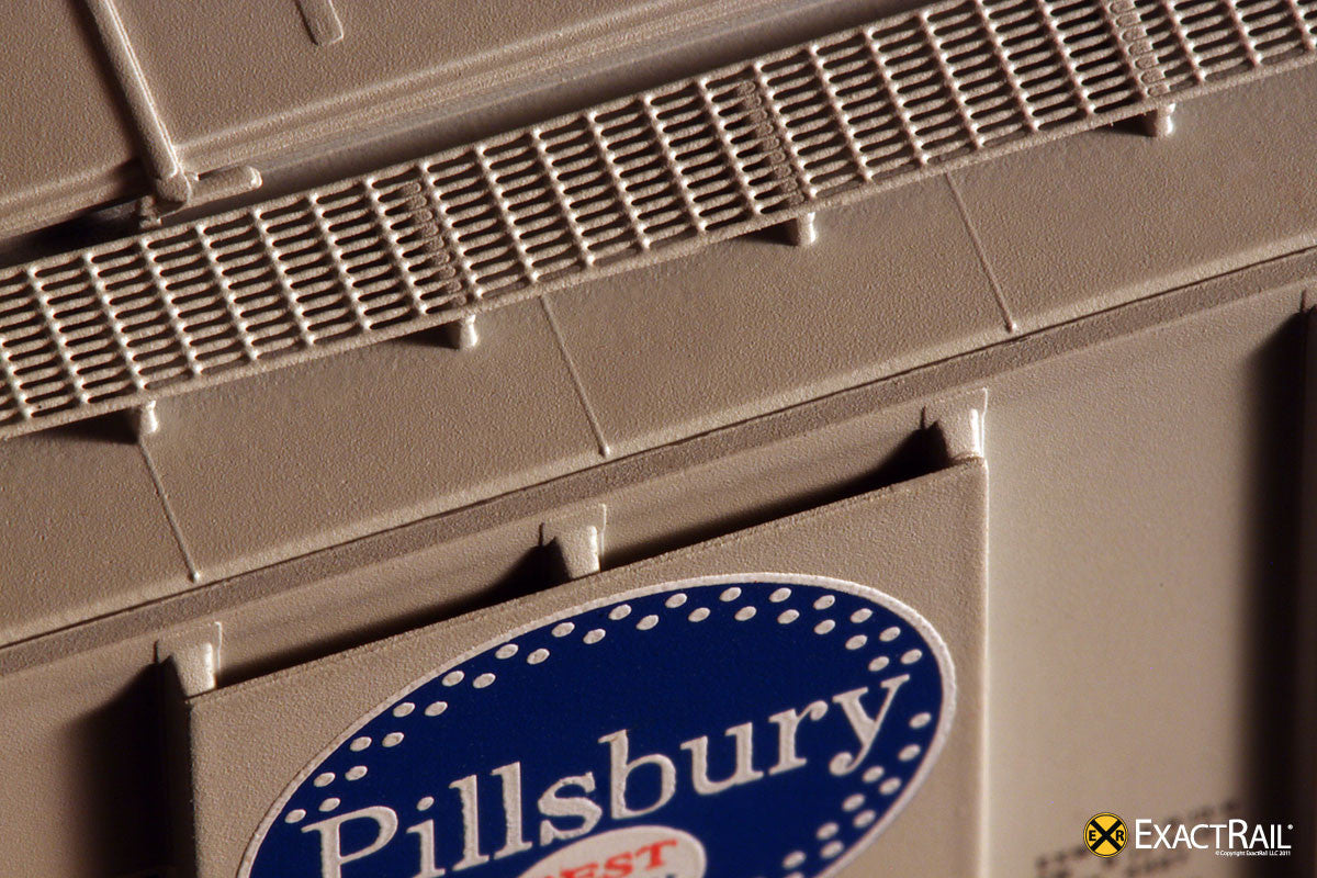 X - N - PS-2CD 4427 Covered Hopper : Pillsbury - ExactRail Model Trains - 3