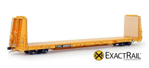 HO Scale: Trenton Works 67'-11" Bulkhead Flat Car - TTX - Forward Thinking' Logo