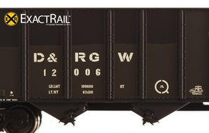 Bethlehem 3483 Hopper: D&RGW: 1996 Denver "Post SP Repaint" - ExactRail Model Trains - 3