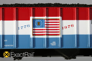 HO Scale: Bethlehem 3737 Hopper : CNW : 135799 Bicentennial - ExactRail Model Trains - 5