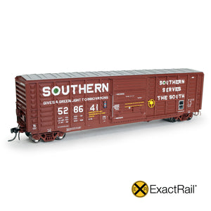 HO Scale: P-S 5277 "Waffle" Boxcar - SOU - 1976 'As Delivered' w/ Hennessy Door Assist