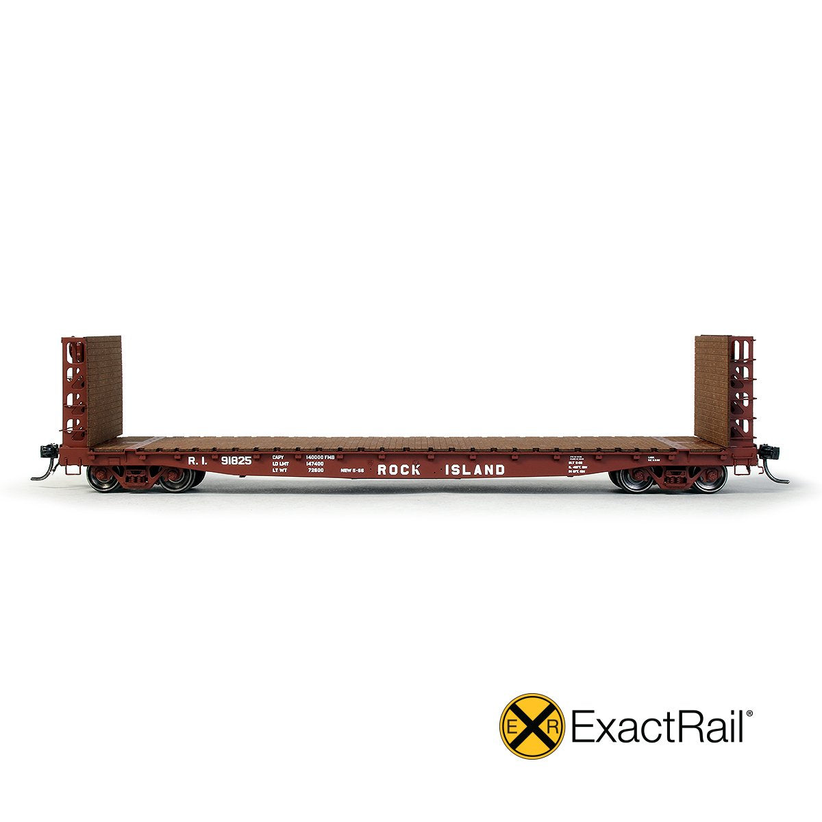 HO Scale: GSI 53'-6" Bulkhead Flat Car - Rock Island