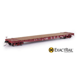 HO Scale: GSC 53' 6" Flat Car - 43'-3" Truck Centers - ATSF - 1954 'As Delivered'