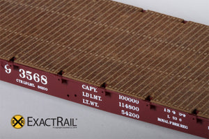 GSC 53'-6" Flat Car : 43'-3" Truck Centers : ATSF : 1954 'As Delivered' - ExactRail Model Trains - 4