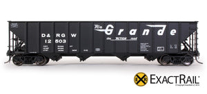 Bethlehem 3483 Hopper : D&RGW : 'As Delivered' 12500-12750 - ExactRail Model Trains - 2