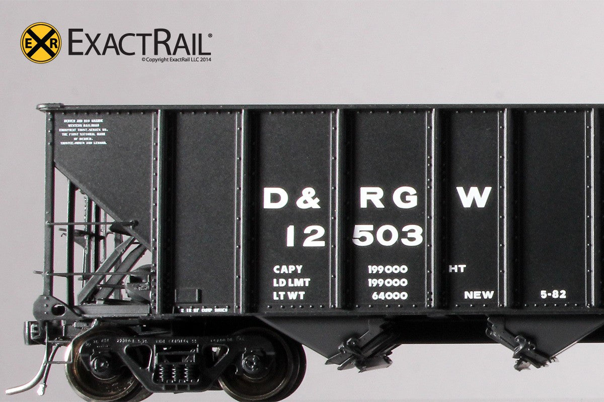 Bethlehem 3483 Hopper : D&RGW : 'As Delivered' 12500-12750 - ExactRail Model Trains - 5