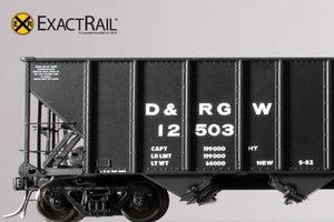 Bethlehem 3483 Hopper : D&RGW : 'As Delivered' 12500-12750 - ExactRail Model Trains - 5