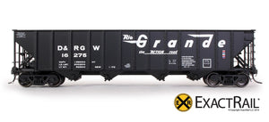 Bethlehem 3483 Hopper : D&RGW : 'As Delivered' 16275-16774 - ExactRail Model Trains - 2
