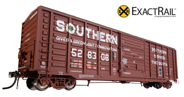 HO Scale: PS 50' Waffle Box Car - SOU - ExactRail Model Trains