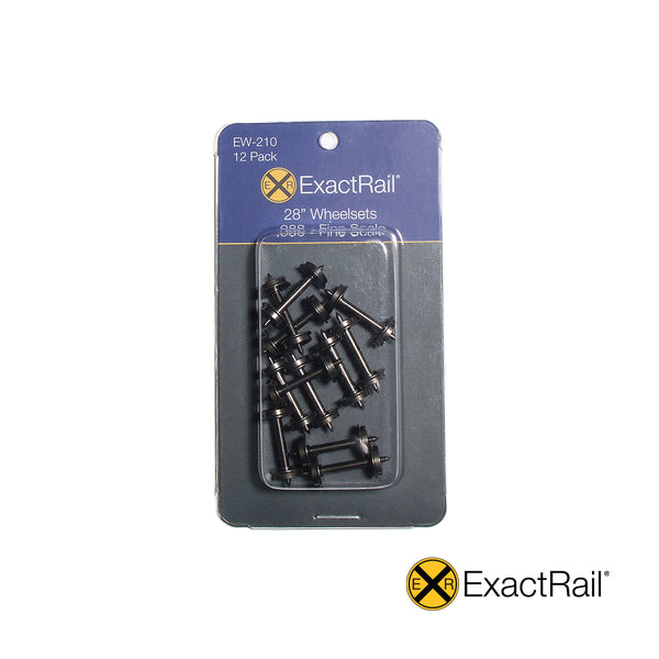 HO Scale Wheel Sets 28" Fine Scale .088 metal 12 Pack ExactRail