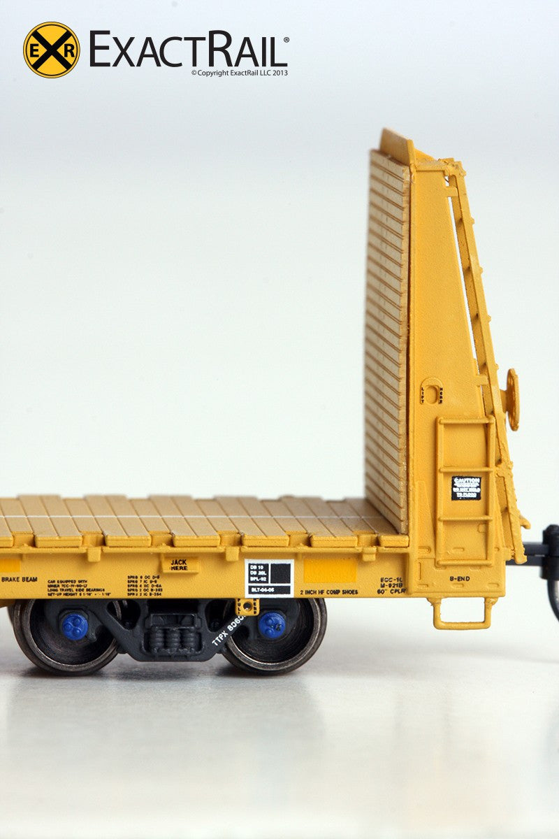 X - N - Trenton Works 67'-11" Bulkhead Flat Car : TTX : Forward Thinking' Logo - ExactRail Model Trains - 5