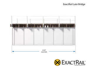 HO Scale: 30' Deck Plate Girder Bridge, Cable Handrails - Black, Silver, Green - ExactRail Model Trains - 9