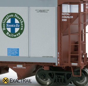 X - Johnstown America AutoFlood II Coal Hopper : BNSF (Brown) (4-pack) - ExactRail Model Trains - 10