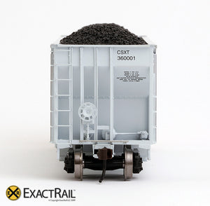 X - Johnstown America AutoFlood II Coal Hopper : CSXT (4-pack) - ExactRail Model Trains - 7