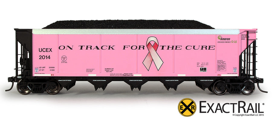 HO Scale: Johnstown America AutoFlood II Hopper - UCEX - 'On Track for the Cure.'