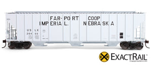 X - Evans 4780 Covered Hopper : Far-Port COOP/USLX - ExactRail Model Trains - 4