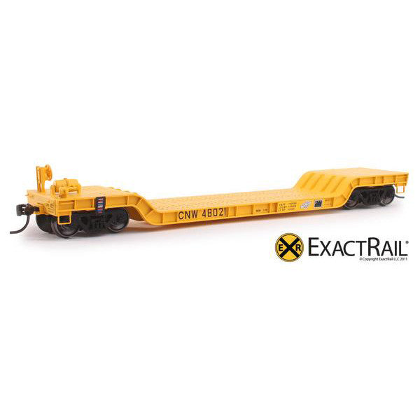 HO Scale: 48' Depressed Center Flat Car - CNW - ExactRail HO Scale: 48' Depressed Center Flat Car - CNW - ExactRail