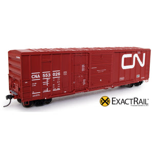 HO Scale: FMC 5277 "Combo Door" Boxcar - CN - 1985 "Wet Noodle" with 9 Panel Roof