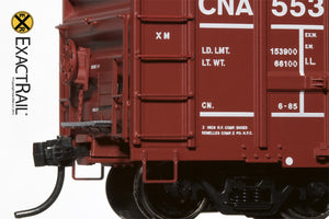 FMC 5277 "Combo Door" Boxcar : CN : 1985 "Wet Noodle" with 9 Panel Roof - ExactRail Model Trains - 3