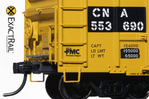 FMC 5277 "Combo Door" Boxcar : CN : 1984 CNA Patch with 9 Panel Roof - ExactRail Model Trains - 3