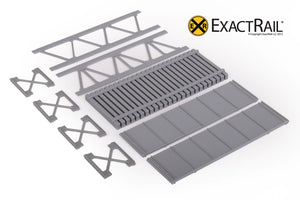 HO Scale: 30' Deck Plate Girder Bridge : Undecorated Kits - ExactRail Model Trains - 2