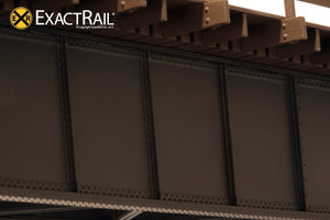 72' Deck Plate Girder Bridge, Wood Handrails - Black, Silver, Green - ExactRail Model Trains - 5