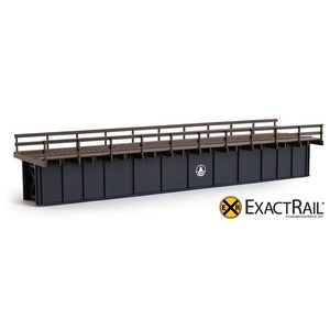 HO Scale: 72' Deck Plate Girder Bridge - Wood Handrails - B&O