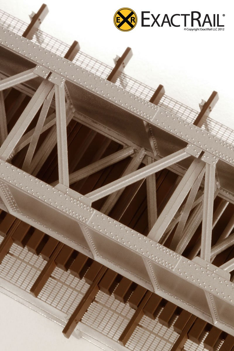 HO Scale: 72' Deck Plate Girder Bridge, Cable Handrails - Union Pacific