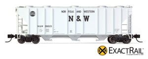 N - PS-2CD 4000 Covered Hopper : Norfolk & Western - ExactRail Model Trains - 2