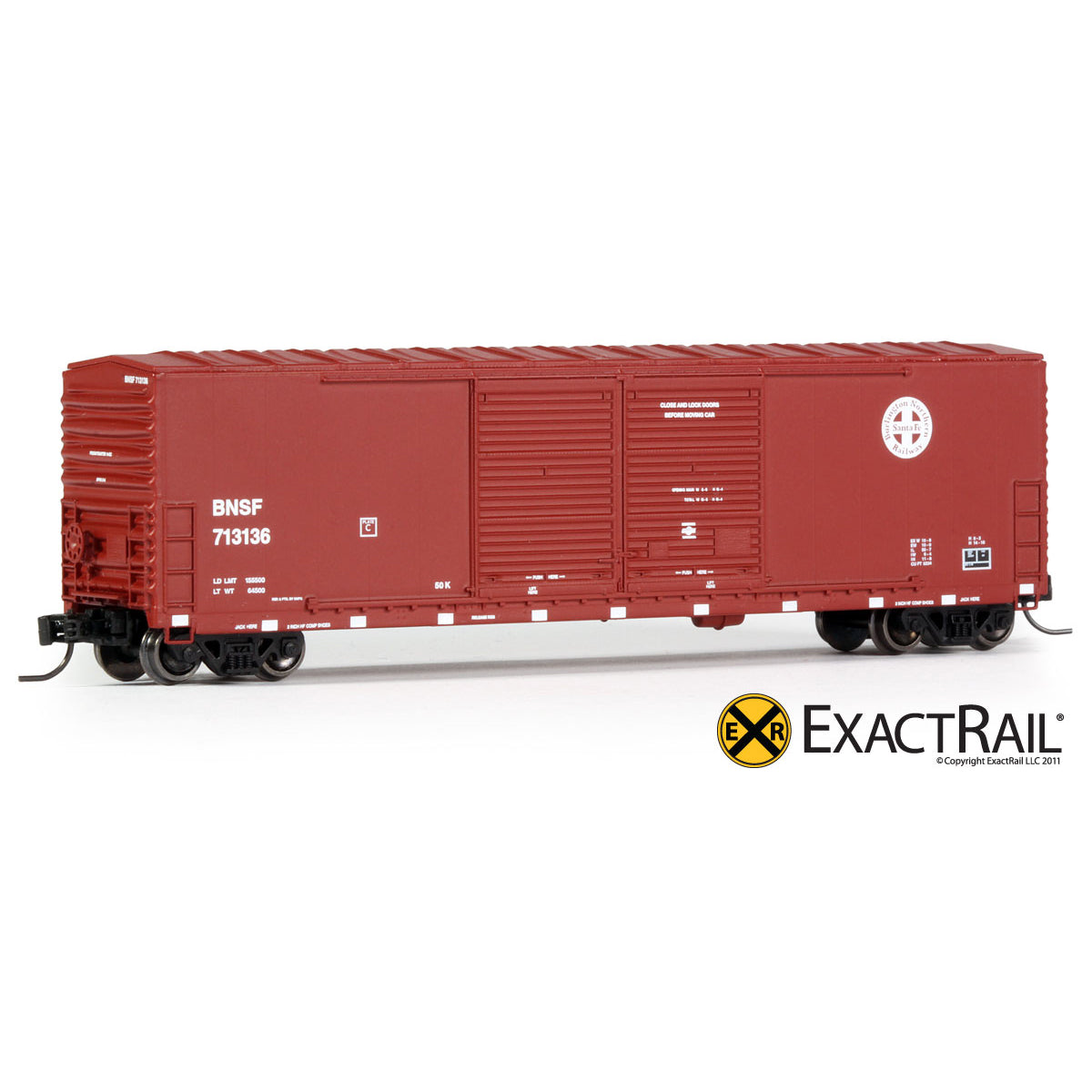HO Scale: Gunderson 5200 Box Car - BNSF - ExactRail Model Trains