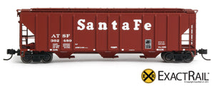 X - N - PS-2CD 4427 Covered Hopper : ATSF - ExactRail Model Trains - 4